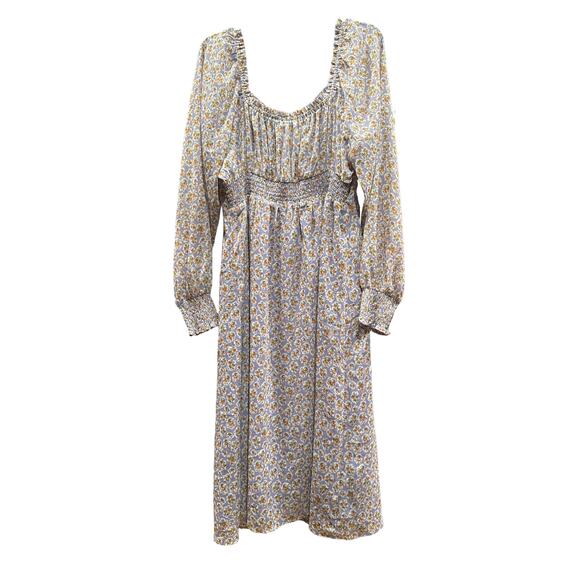 NWT Forever 21 Plus Size 1X Purple Ditsy Floral Print Midi Dress fairy boho - Picture 2 of 10